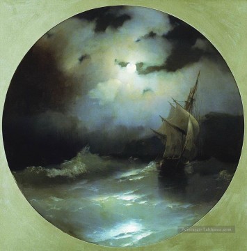 Ivan Aivazovsky la mer sur une nuit de pleine lune Vagues de l’océan Peinture à l'huile